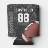 パーソナライズされたシャルボードアメリカンフットボール 缶クーラー (裏面)