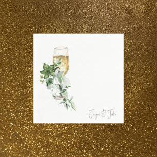 パーソナライズされたシャンパングラスのカクテル スタンダードカクテルナプキン