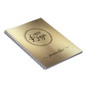 パーソナライズされたシャンパンゴールドフォイルルロゴ ノートブック (右側)