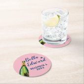 パーソナライズされたシャンパ結婚ーニュのコースター ラウンドペーパーコースター (インサイチュ)