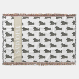 パーソナライズされたシュナウザー(ブラック) スローブランケット