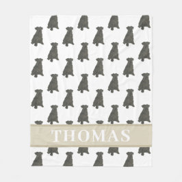 パーソナライズされたシュナウザー（ブラック） フリースブランケット