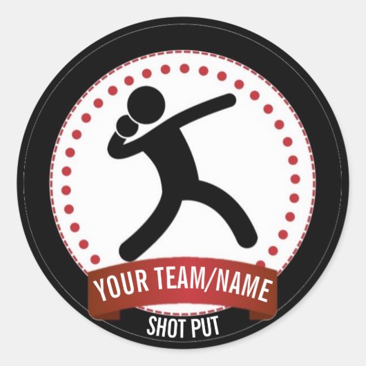 パーソナライズされたショット入り白黒と赤モダン ラウンドシール (正面)