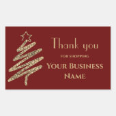 パーソナライズされたショッピングBusiness Redに感謝 長方形シール (正面)