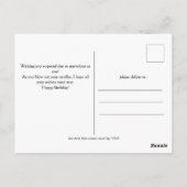 パーソナライズされたシンプルな誕生日 おしゃれで楽しい写真 ポストカード (裏面)