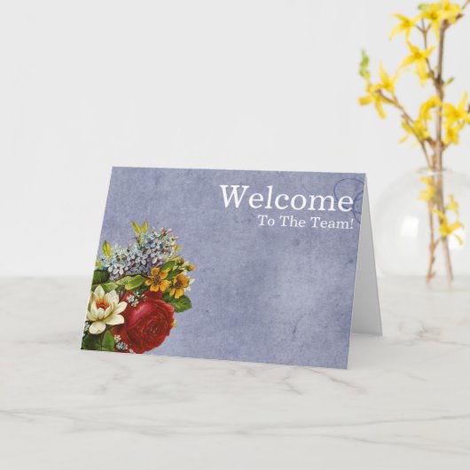 パーソナライズされたシンプルエレガント歓迎 カード (黄色い花)