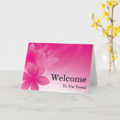 パーソナライズされたシンプルエレガント歓迎 カード (黄色い花)