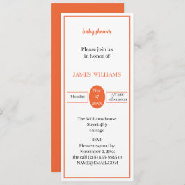 パーソナライズされたシンプルオレンジ 招待状