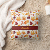 パーソナライズされたシンプルカラフル紅葉 クッション (ブランケット)