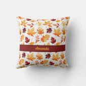 パーソナライズされたシンプルカラフル紅葉 クッション (裏面)