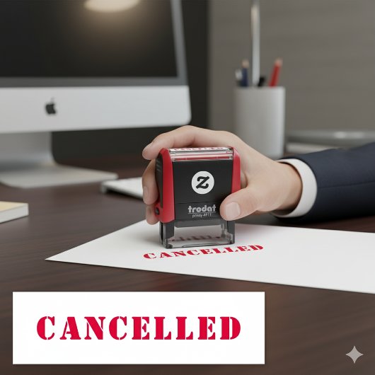 パーソナライズされたシンプルキャンセル赤 セルフインキングスタンプ