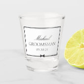 パーソナライズされたシンプルクラシックボウタイグロムスマン ショットグラス (正面)