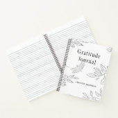 パーソナライズされたシンプルスケッチリーフ感謝ジャーナル ノートブック (内部)