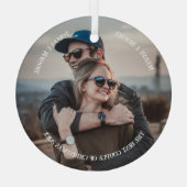 パーソナライズされたシンプルスタイリッシュクリスマス ガラスオーナメント (裏面)