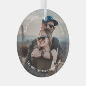 パーソナライズされたシンプルスタイリッシュクリスマス ガラスオーナメント (正面右)