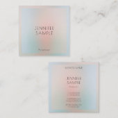 パーソナライズされたシンプルテンプレートエレガントパステルカラー スクエア名刺 (正面/裏面)