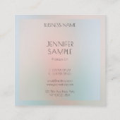 パーソナライズされたシンプルテンプレートエレガントパステルカラー スクエア名刺 (裏面)