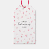 パーソナライズされたシンプルハートパターン（の模様が）あるバレンタイン ギフトタグ (正面)