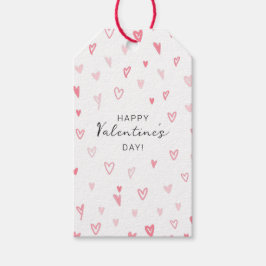 パーソナライズされたシンプルハートパターン(の模様が)あるバレンタイン ギフトタグ