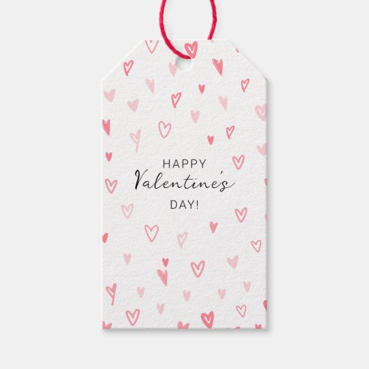 パーソナライズされたシンプルハートパターン（の模様が）あるバレンタイン ギフトタグ (正面)