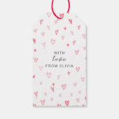 パーソナライズされたシンプルハートパターン（の模様が）あるバレンタイン ギフトタグ (裏面)