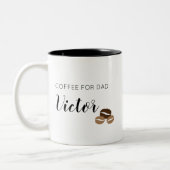 パーソナライズされたシンプルパパ用コーヒ ツートーンマグカップ (左)