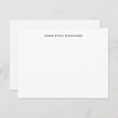 パーソナライズされたシンプルプロフェッショナルクラシックブラック ノートカード (正面/裏面)