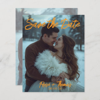 パーソナライズされたシンプルモダンな冬のウェディングカード