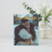 パーソナライズされたシンプルモダンな冬のウェディングカード (スタンド正面)