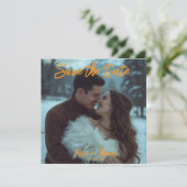 パーソナライズされたシンプルモダンな冬のウェディングカード 招待状 (スタンド正面)