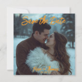 パーソナライズされたシンプルモダンな冬のウェディングカード 招待状 (正面)