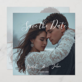 パーソナライズされたシンプルモダンな冬のウェディングカード 招待状