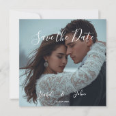 パーソナライズされたシンプルモダンな冬のウェディングカード 招待状 (正面)