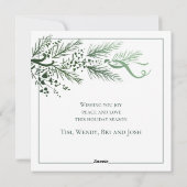 パーソナライズされたシンプルモダンユニーククリスマス シーズンカード (裏面)