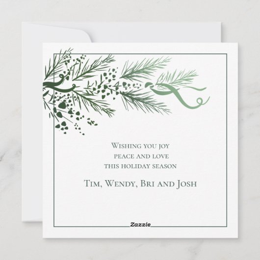 パーソナライズされたシンプルモダンユニーククリスマス シーズンカード (裏面)