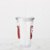 パーソナライズされたシンプルモダンラブバード赤いハート アクリルタンブラー (右)