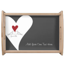 パーソナライズされたシンプルモダンラブバード赤いハート