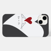 パーソナライズされたシンプルモダンラブバード赤いハート Case-Mate iPhoneケース (裏面 (横))