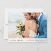 パーソナライズされたシンプルモダン写真結婚の サンキューカード (正面)