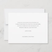 パーソナライズされたシンプルモダン写真結婚の サンキューカード (裏面)