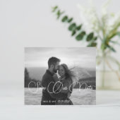 パーソナライズされたシンプルモダン冬ウエディングカード (スタンド正面)