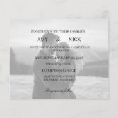 パーソナライズされたシンプルモダン冬ウエディングカード (裏面)