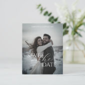 パーソナライズされたシンプルモダン冬ウエディングカード (スタンド正面)