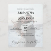 パーソナライズされたシンプルモダン冬ウエディングカード (裏面)