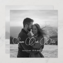 パーソナライズされたシンプルモダン冬ウエディングカード 招待状