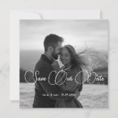 パーソナライズされたシンプルモダン冬ウエディングカード 招待状 (正面)