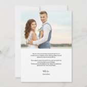 パーソナライズされたシンプルモダン結婚の2枚の写真 サンキューカード (裏面)