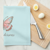 パーソナライズされたシンプルモダン蝶 キッチンタオル (四つ折り)