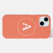 パーソナライズされたシンプルモノグラムオレンジ Case-Mate iPhoneケース (裏面 (横))
