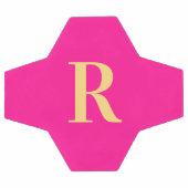 パーソナライズされたシンプルモノグラムホットピンク サッカーボール (フラット)